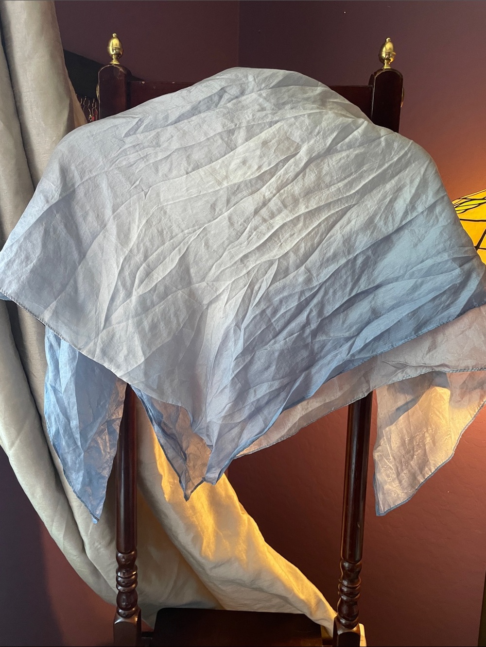 VTG HAND-DYED SILK SCARF - Picture 6 of 7